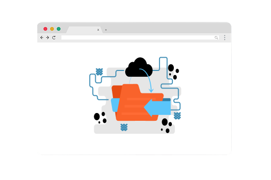 illustration du stockage cloud dans un onglet de navigateur